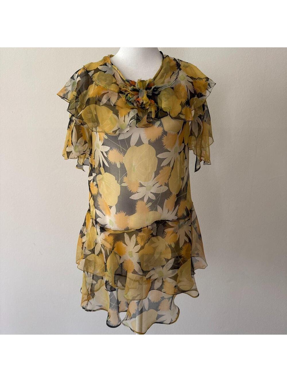 Early 1930's Silk Chiffon Spring Garden Party mini Dress